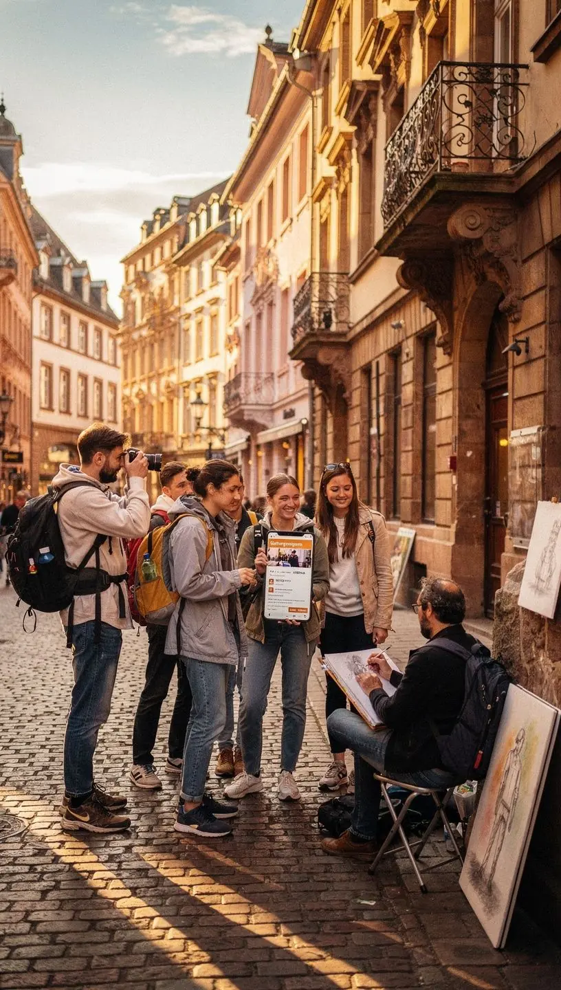 Ein Kalender mit anstehenden kulturellen Events in verschiedenen Städten Deutschlands.